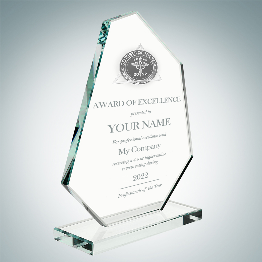 Model A Description: Desktop Award Boulder Design with Etched Glass Award of Excellence Dimensions and prices: S: 6-3/4"x5-1/2"x2" / $299 M: 7-1/2"x6-1/4"x2" / $329 L: 8-1/4"x7"x2" / $369